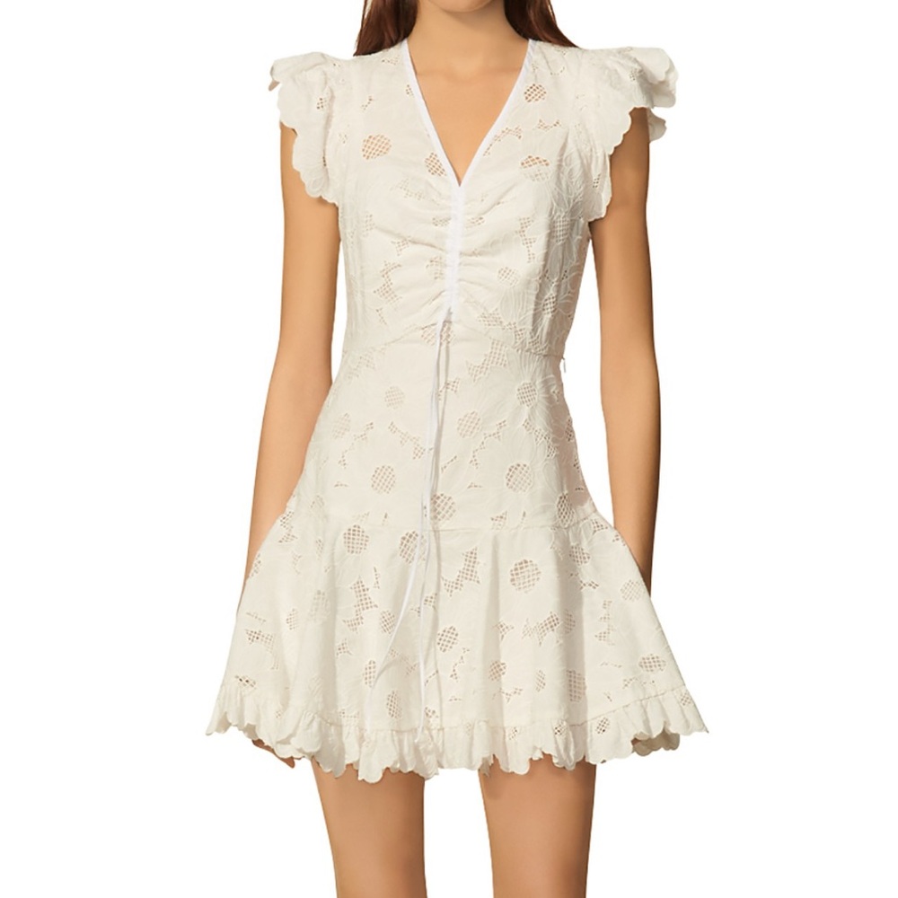 Sandro White Floral Lace Mini Dress